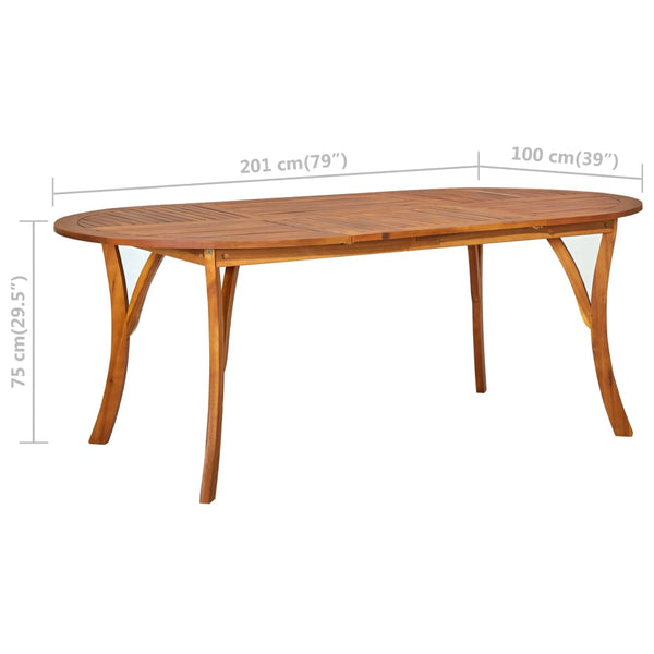 Patio Table 79.1"x39.4"x29.5" Solid Acacia Wood