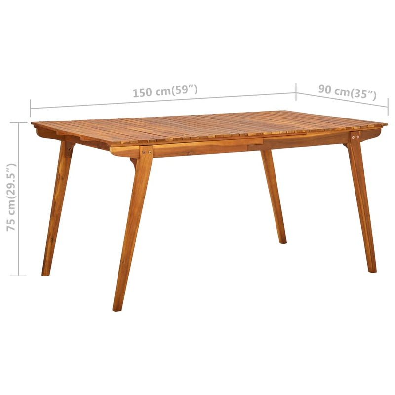 Patio Table 59.1"x35.4"x29.5" Solid Acacia Wood