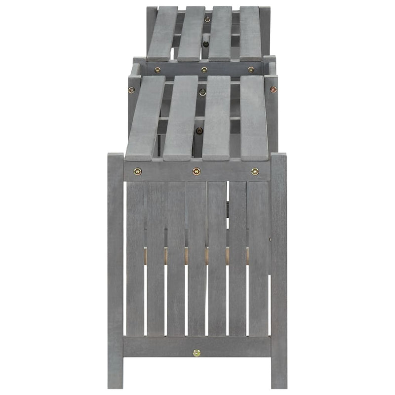 Patio Corner Bench with Planter 46.1" Solid Acacia Wood Gray