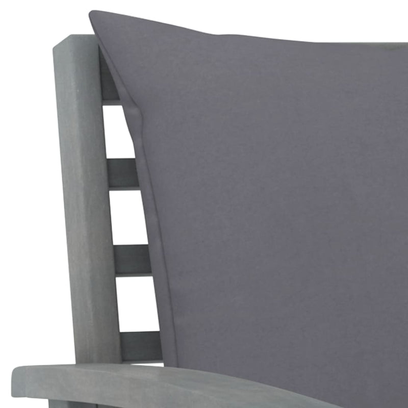 Patio Bench 47.2" with Dark Gray Cushion Solid Acacia Wood