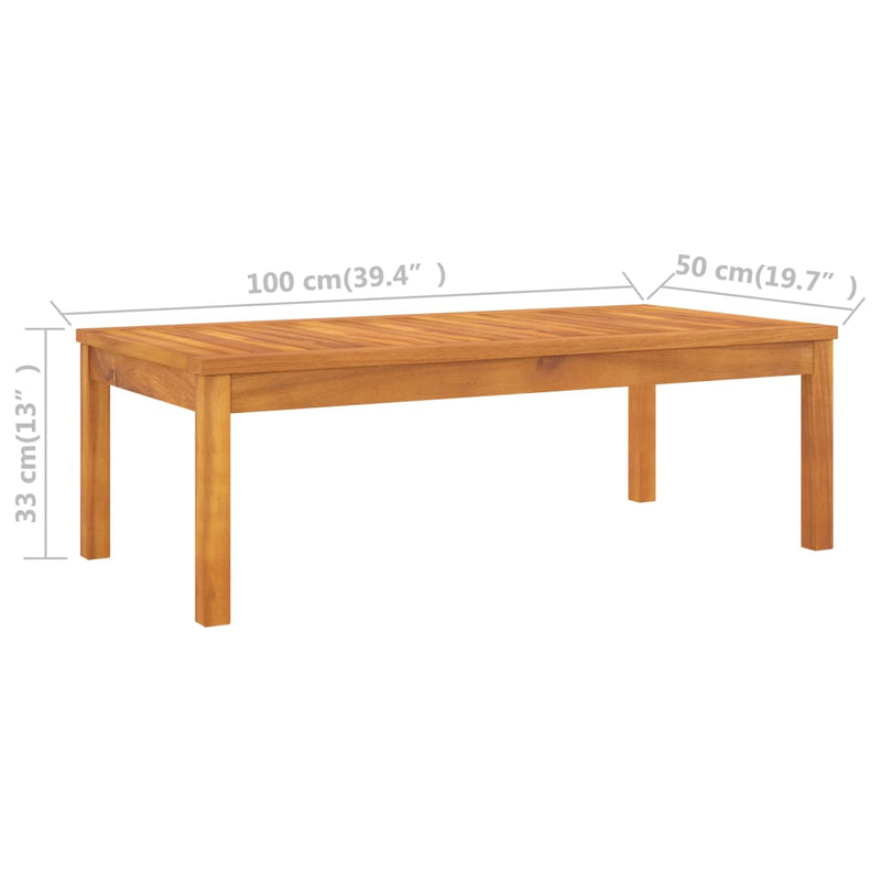 Coffee Table 39.4"x19.7"x13" Solid Acacia Wood