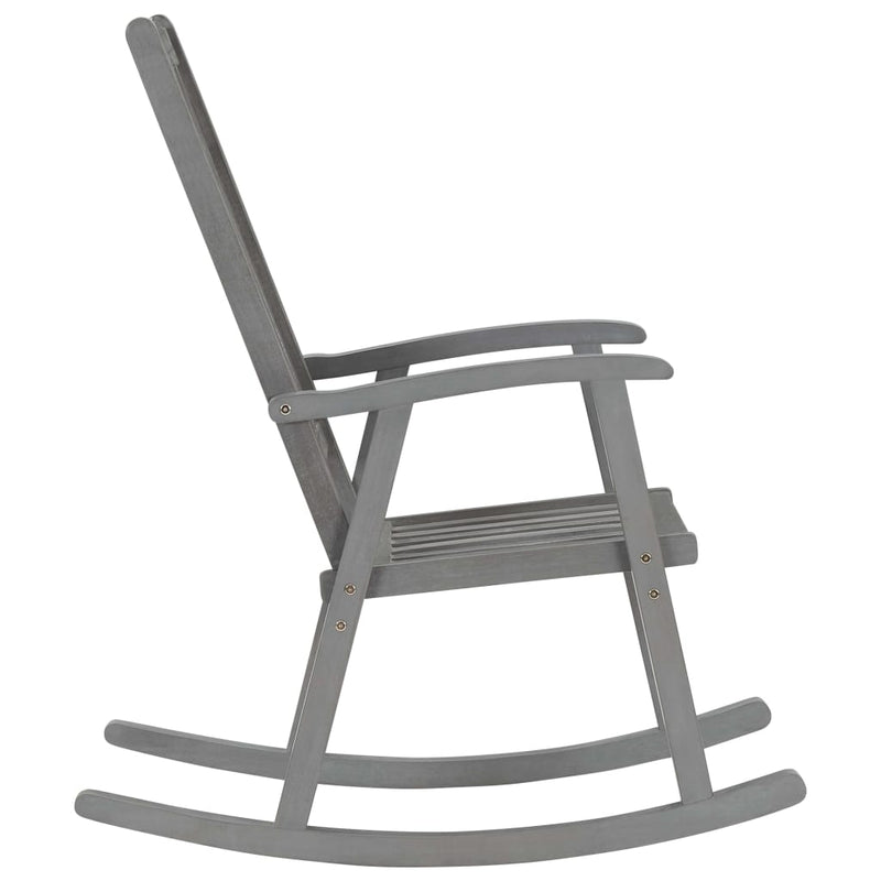Rocking Chair Gray Solid Acacia Wood