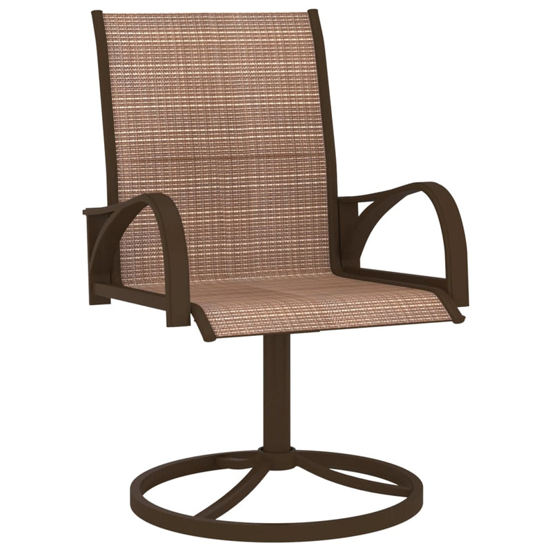 Patio Swivel Chairs 2 pcs Textilene and Steel Brown
