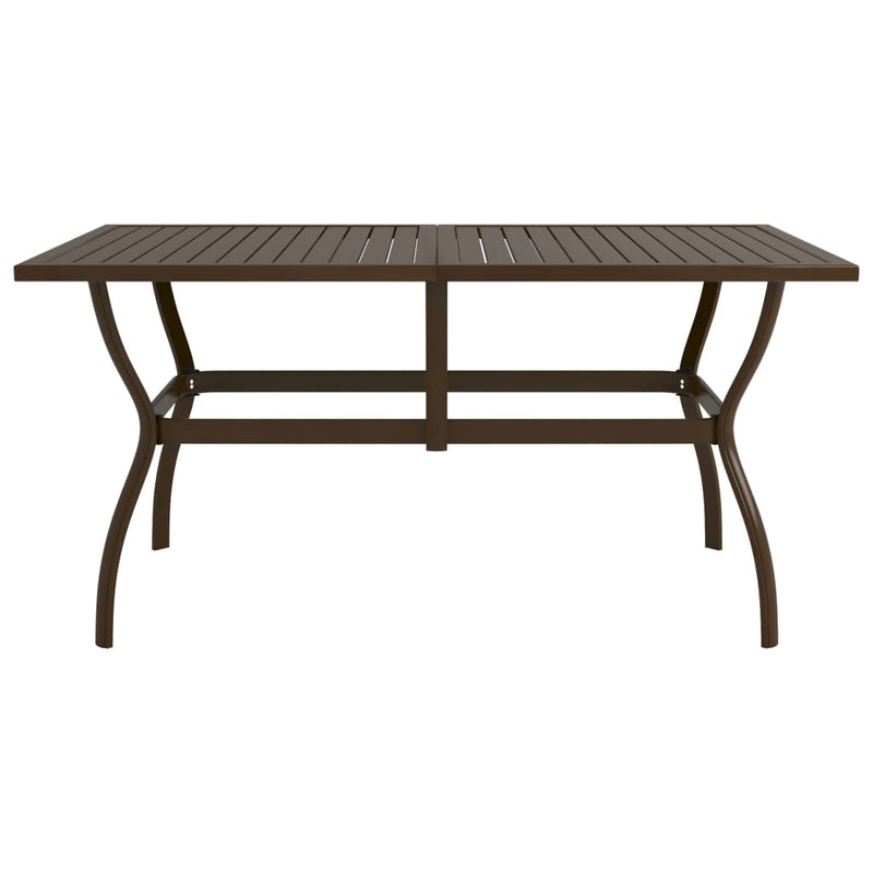 Patio Table Brown 55.1"x31.5"x28.3" Steel