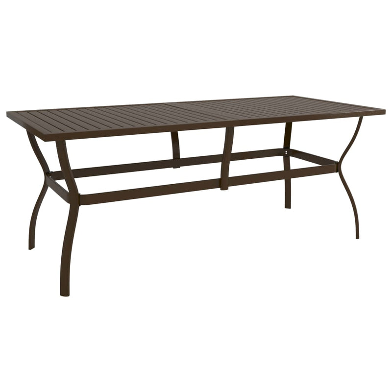 Patio Table Brown 74.8"x31.5"x28.3" Steel