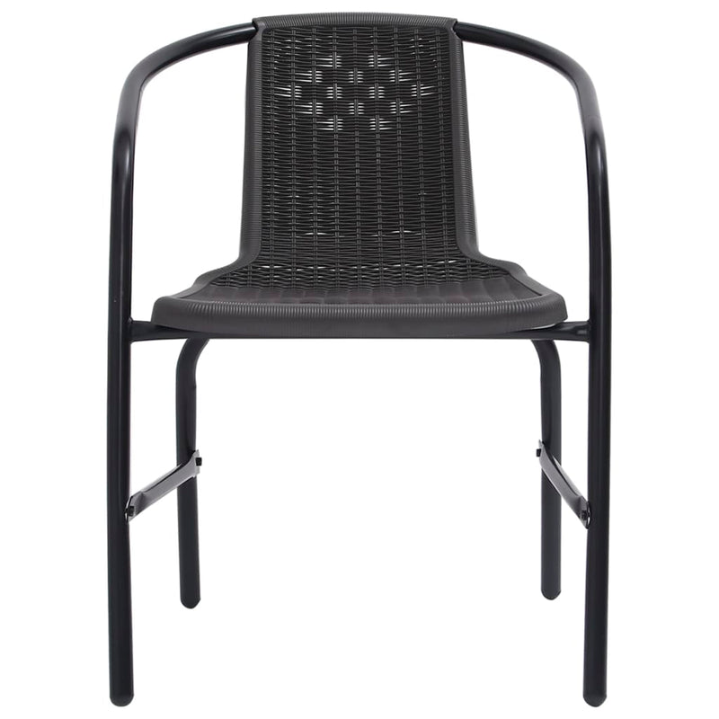 Patio Chairs 2 pcs Plastic Rattan and Steel 242.5 lb