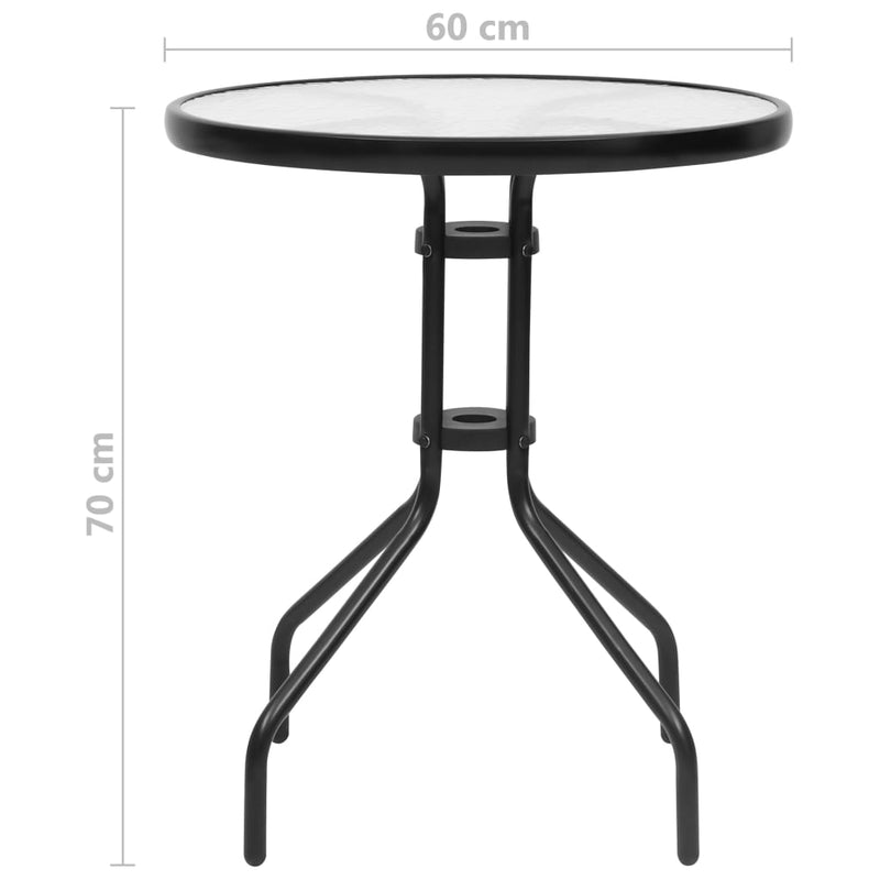 Patio Table Black Ã˜23.6"x27.6" Steel