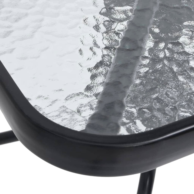 Patio Table Black 27.6"x27.6"x27.6" Steel