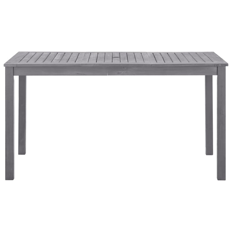 Patio Table Gray Wash 55.1"x31.5"x29.1" Solid Acacia Wood