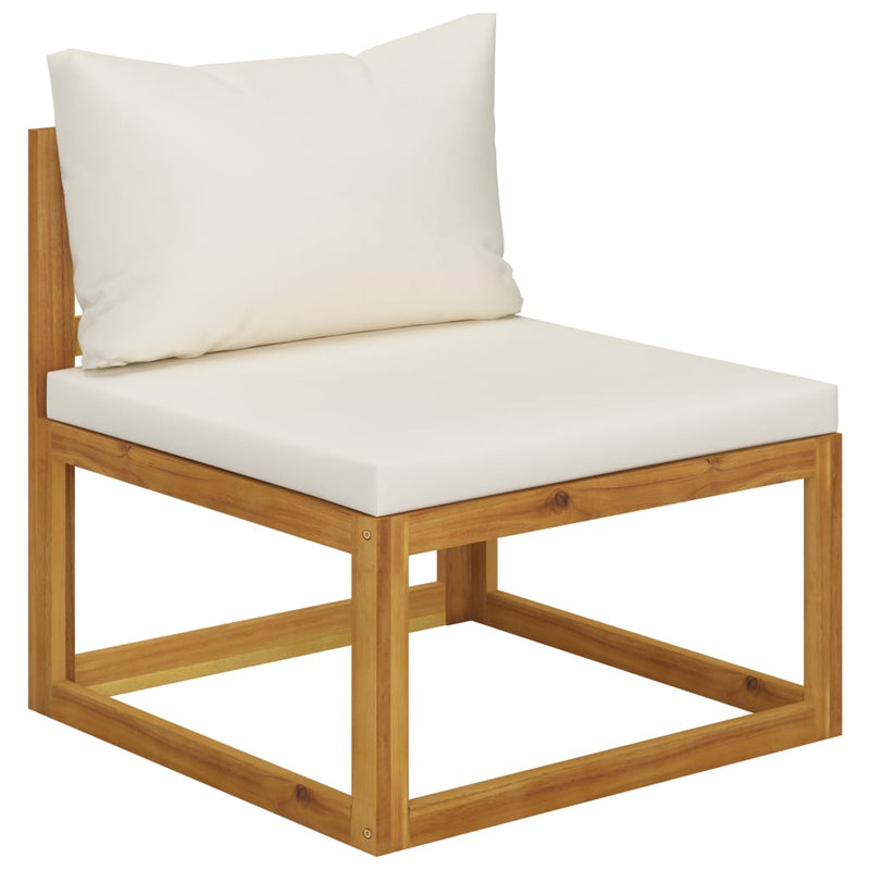 2 Piece Patio Sofa Set with Cushion Solid Acacia Wood