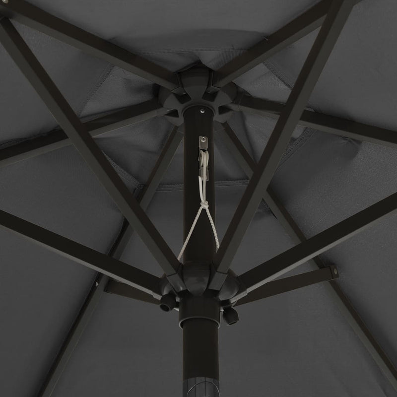 Parasol with LED Lights Anthracite 78.7"x83.1" Aluminum