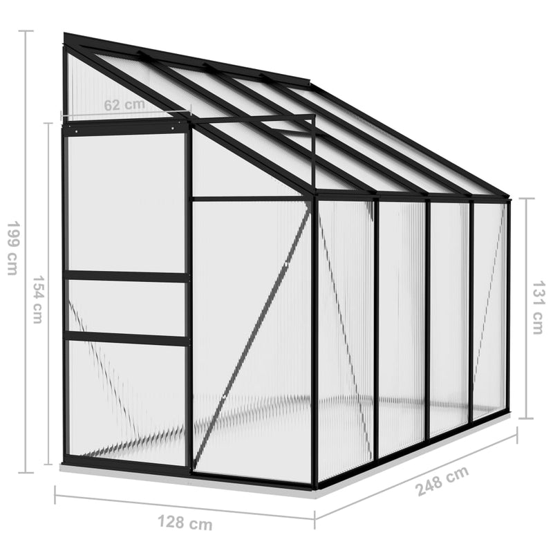 Greenhouse Anthracite Aluminum 185 ftÂ³
