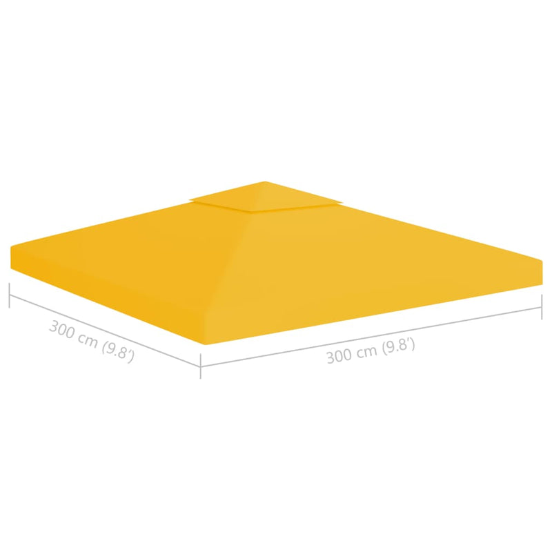 2-Tier Gazebo Top Cover 310 g/mÂ² 9.8'x9.8' Yellow