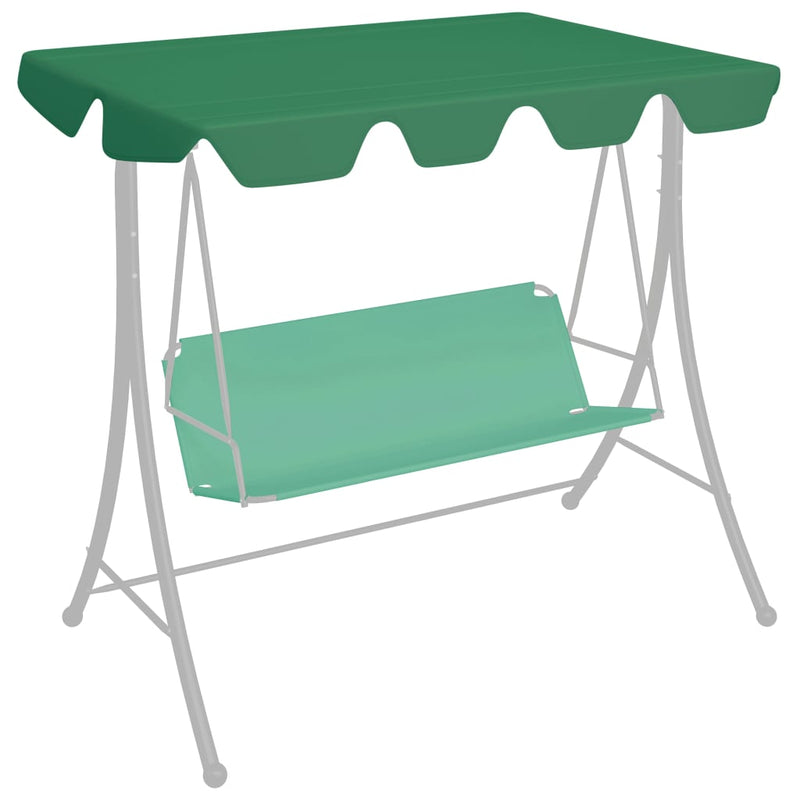 Replacement Canopy for Garden Swing Green 74"/66.1"x43.3"/57.1"