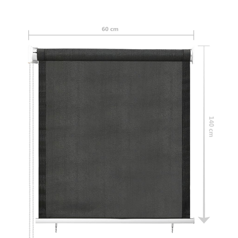 Outdoor Roller Blind 23.6"x55.1" Anthracite