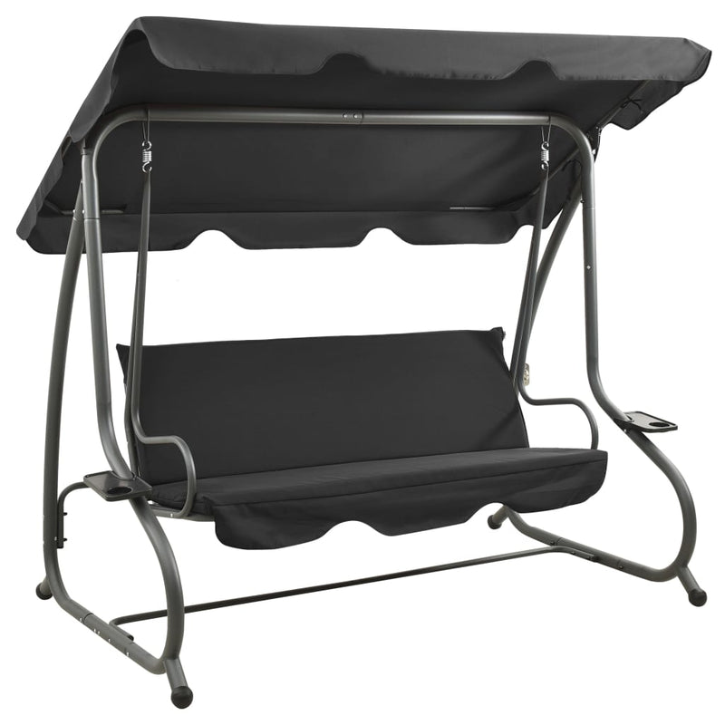 Outdoor Swing Bench with Canopy Anthracite