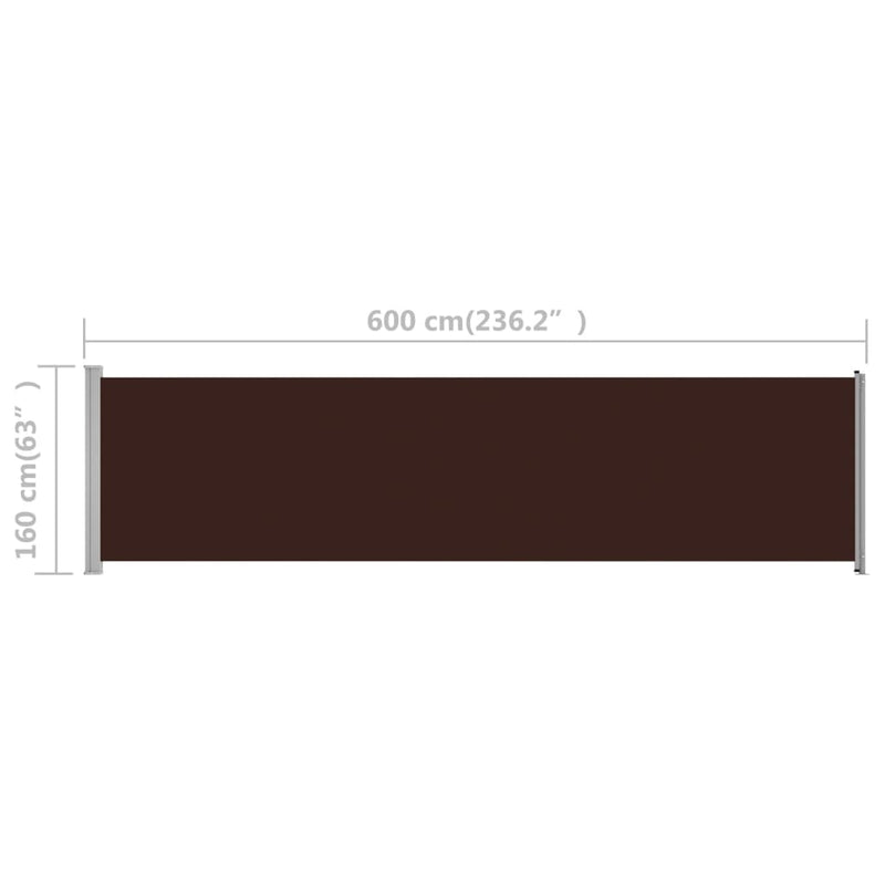 Patio Retractable Side Awning 236.2"x63" Brown