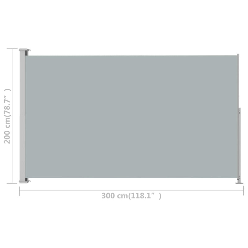 Patio Retractable Side Awning 78.7"x118.1" Gray