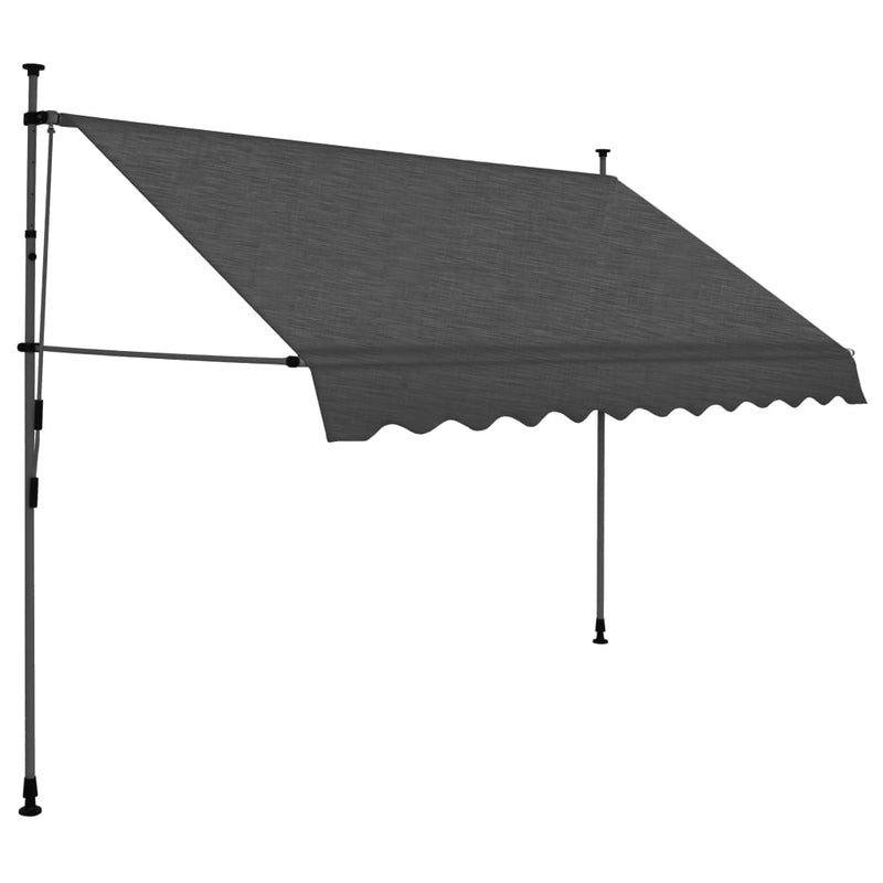Manual Retractable Awning with LED 118.1" Anthracite