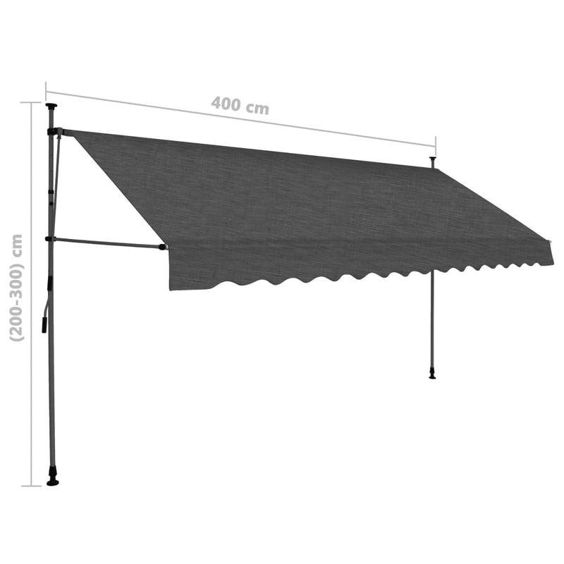 Manual Retractable Awning with LED 157.5" Anthracite