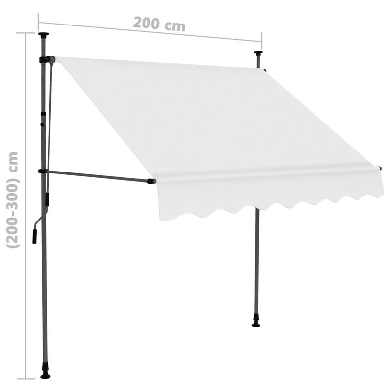 Manual Retractable Awning with LED 78.7" Cream