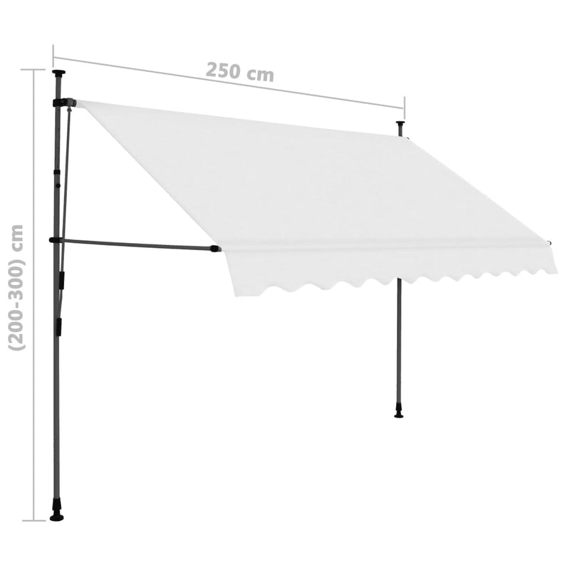Manual Retractable Awning with LED 98.4" Cream