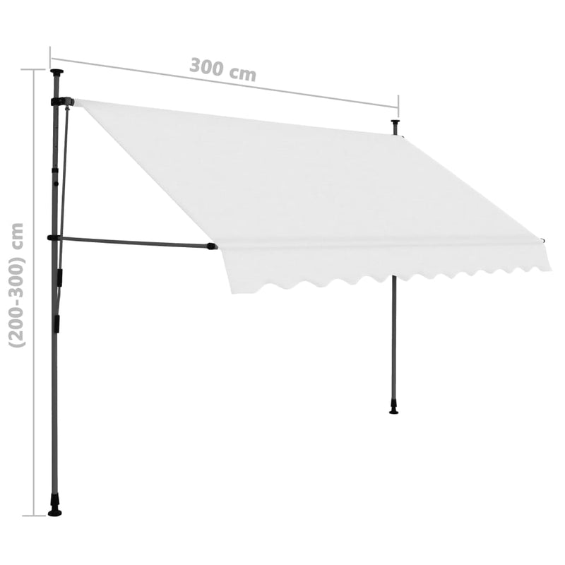 Manual Retractable Awning with LED 118.1" Cream