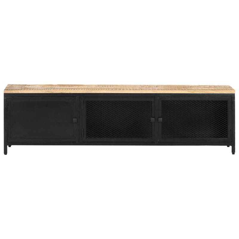 TV Cabinet 51.2"x11.8"x14.6" Solid Rough Mango Wood