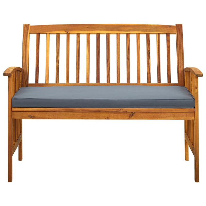 Patio Bench with Cushion 46.9" Solid Acacia Wood
