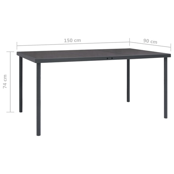 Patio Dining Table Anthracite 59.1"x35.4"x29.1" Steel