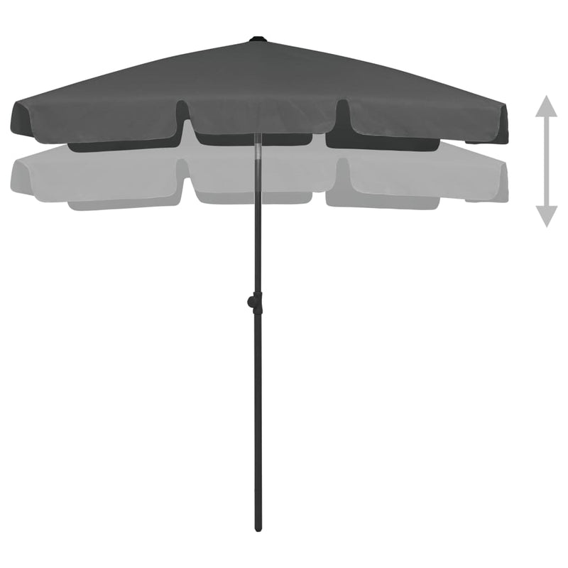 Beach Umbrella Anthracite 70.9"x47.2"