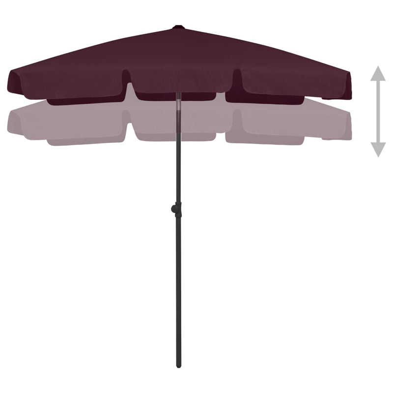 Beach Umbrella Bordeaux Red 70.9"x47.2"