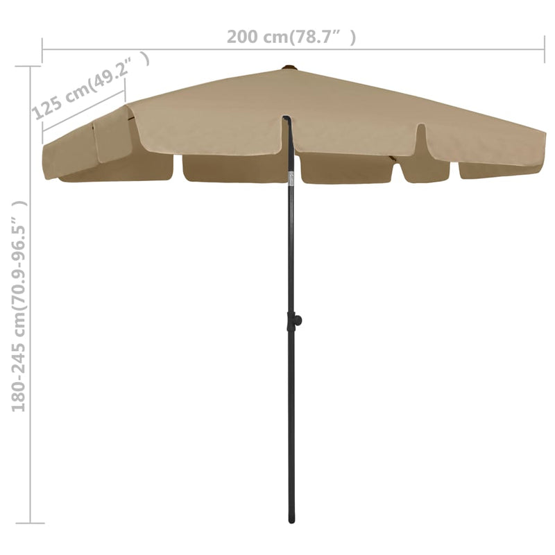 Beach Umbrella Taupe 78.7"x49.2"