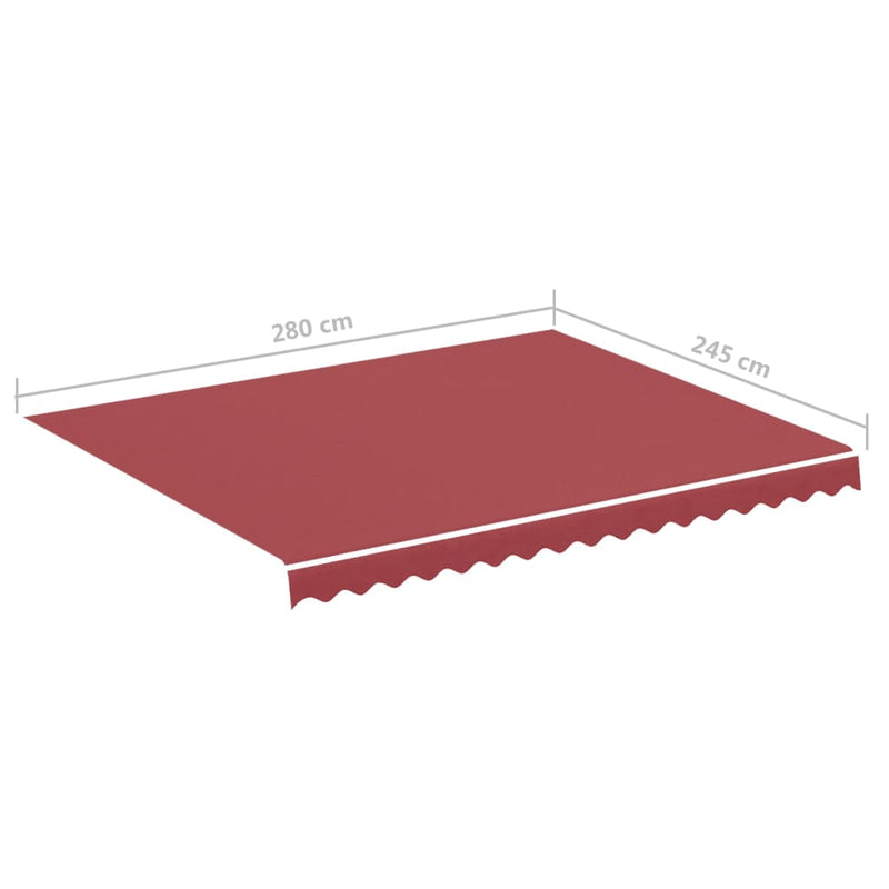 Replacement Fabric for Awning Burgundy Red 9.8'x8.2'