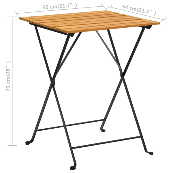 Bistro Table 21.7"x21.3"x28" Solid Acacia Wood