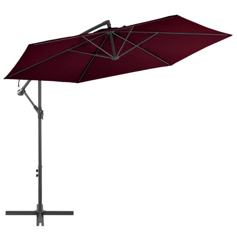 Cantilever Umbrella with Aluminum Pole Bordeaux Red 118.1"