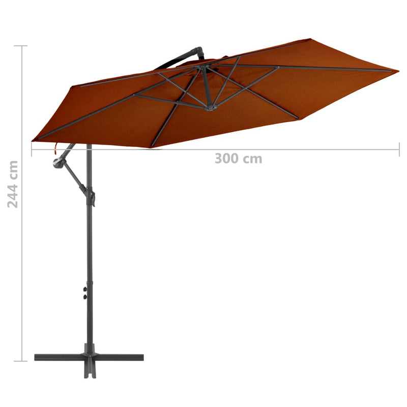 Cantilever Umbrella with Aluminum Pole Terracotta 118.1"