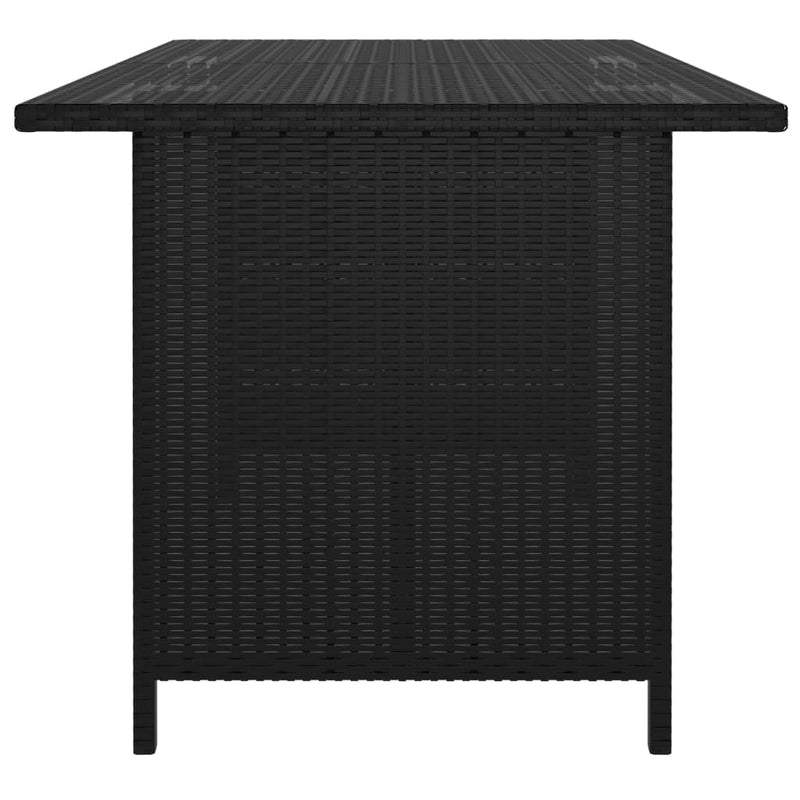Patio Dining Table Black 43.3"x27.6"x25. 6"Poly Rattan