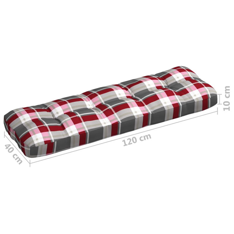 Pallet Sofa Cushions 7 pcs Red Check Pattern