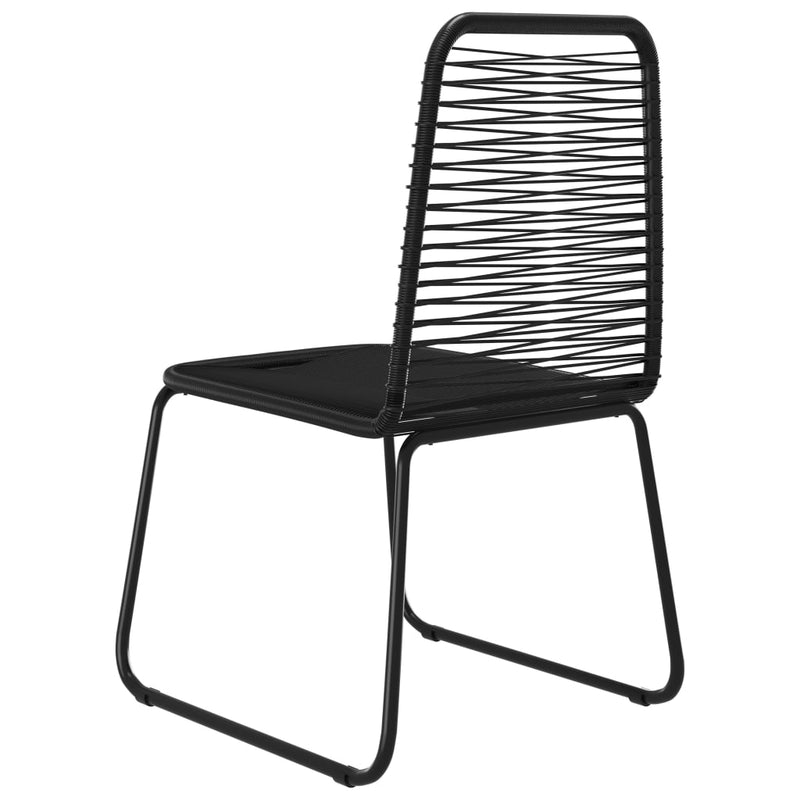 Patio Chairs 6 pcs Poly Rattan Black