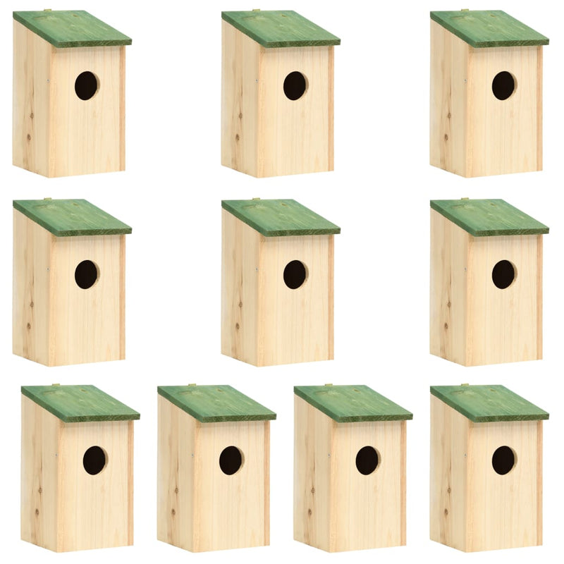 Bird Houses 10 pcs Solid Firwood 4.7"x4.7"x8.7"