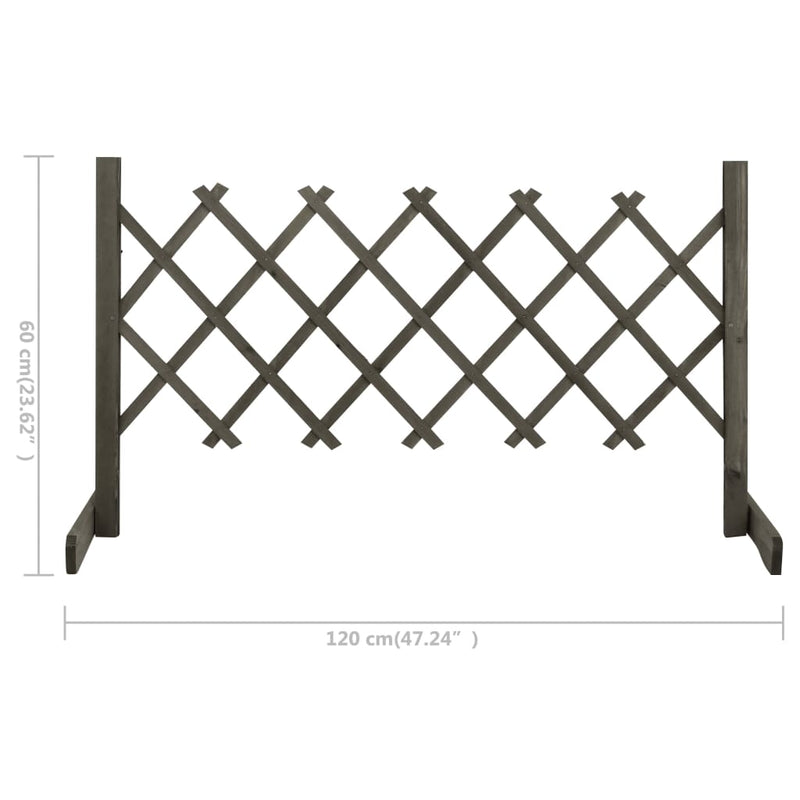 Garden Trellis Fence Gray 47.2"x23.6" Solid Firwood