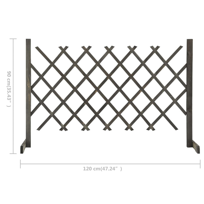 Garden Trellis Fence Gray 47.2"x35.4" Solid Firwood