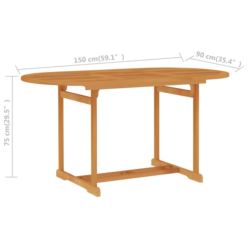 Patio Table 59.1"x35.4"x29.5" Solid Teak Wood