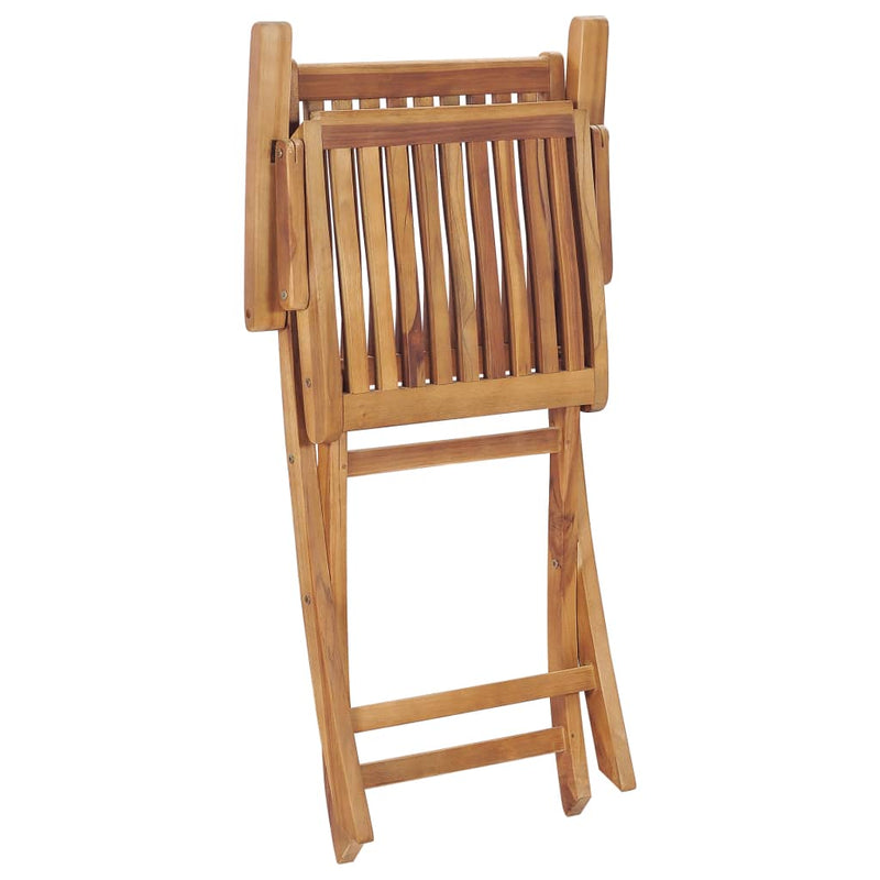 Folding Patio Chairs 2 pcs Solid Teak Wood