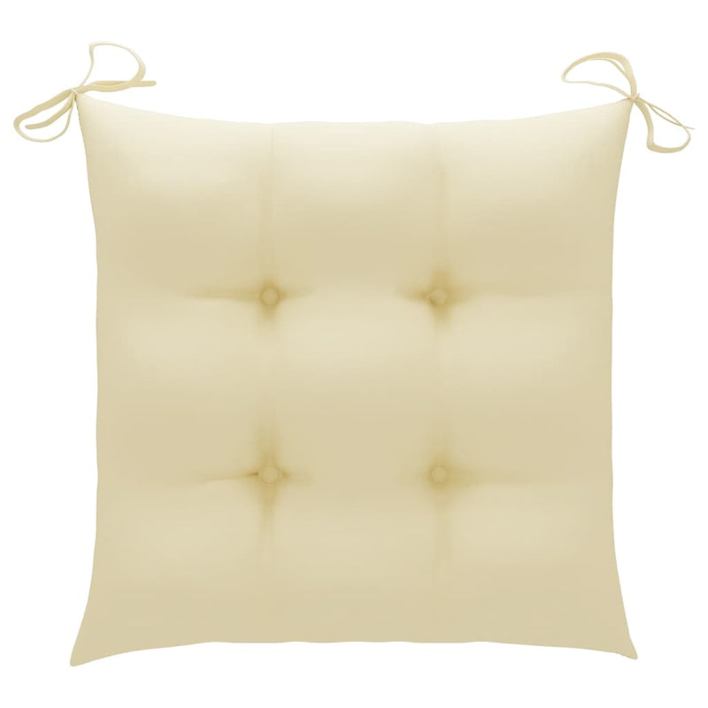 Chair Cushions 2 pcs Cream White 15.7x15.7"x2.8" Fabric"