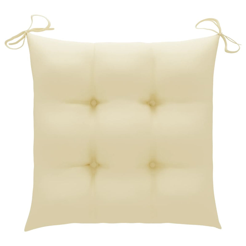 Chair Cushions 4 pcs Cream White 15.7x15.7"x2.8" Fabric"