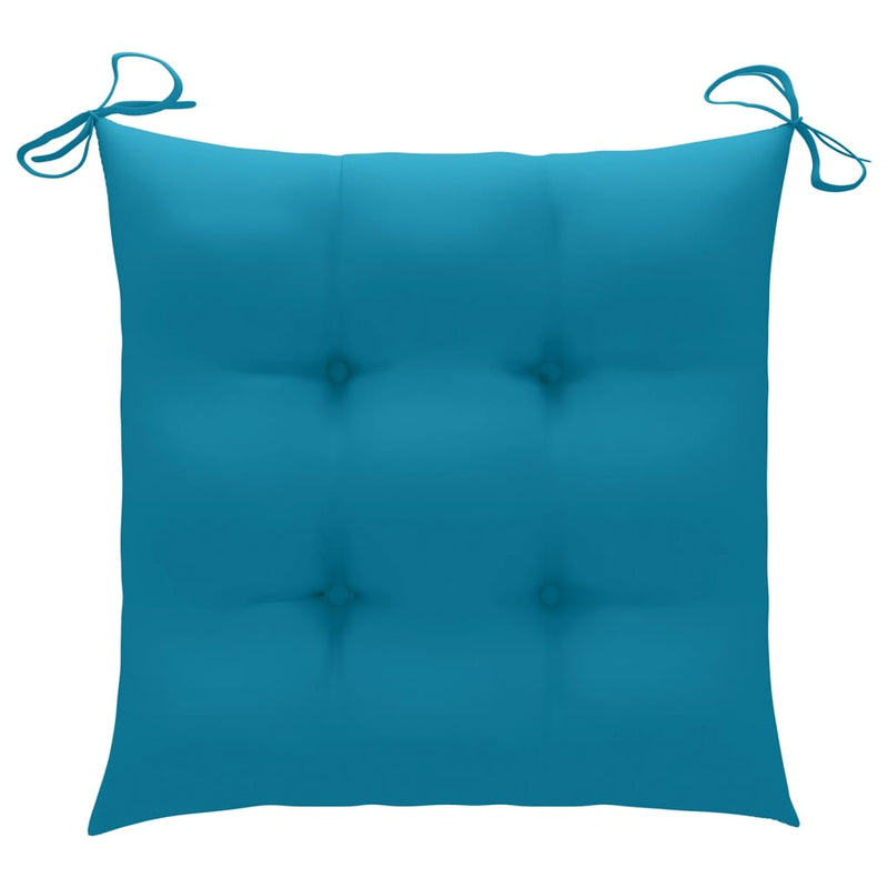 Chair Cushions 4 pcs Light Blue 15.7"x15.7"x2.8" Fabric