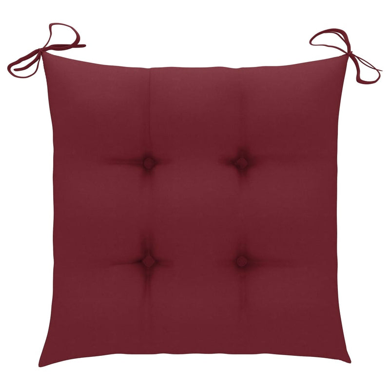 Chair Cushions 4 pcs Wine Red 15.7"x15.7"x2.8" Fabric