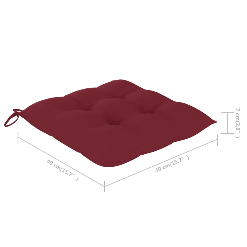 Chair Cushions 6 pcs Wine Red 15.7"x15.7"x2.8" Fabric
